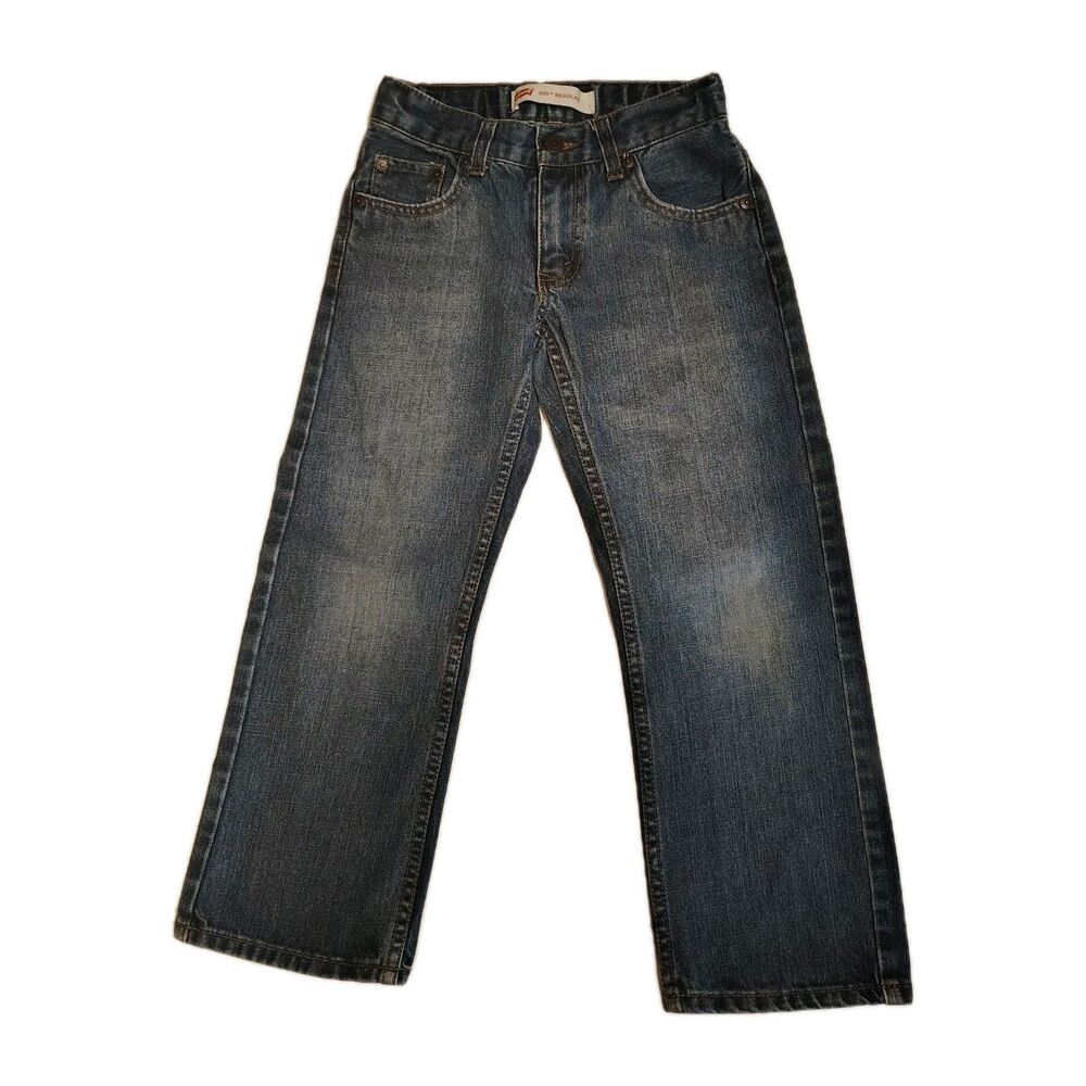 Levi's 505 Boys Size 8 (24x22) Jeans Adjustable Stretch Waist Regular Fit Denim